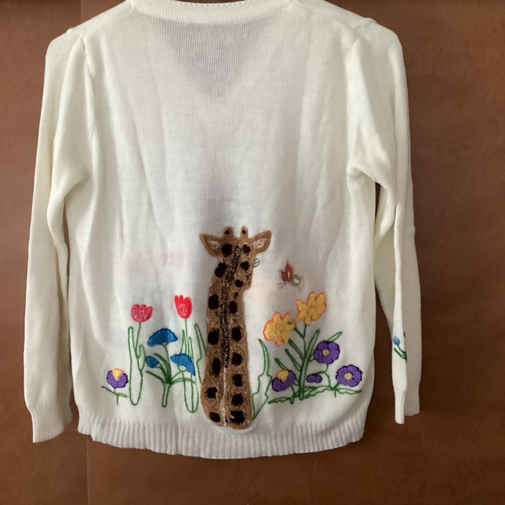 Vintage 1960’s, 1970’s Cyn Les Shirlee Designs Women’s Peeking Giraffe Sweater - Picture 6 of 8